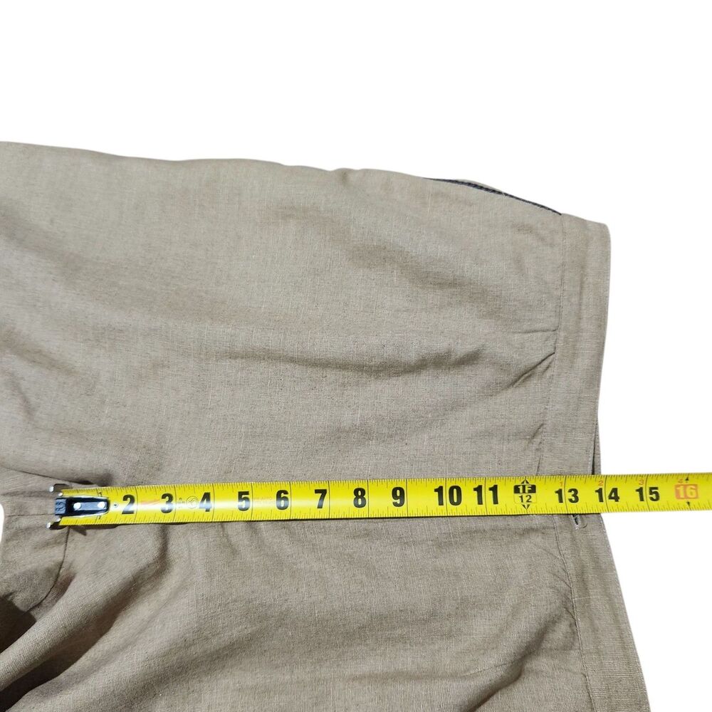 E.l.c.c Set Top Pants Size Medium/Large Brown Embroidered Silk-Linen-Rayon. - Picture 8 of 15